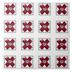 Ruby Diamond Art, Red Ceramic Tile