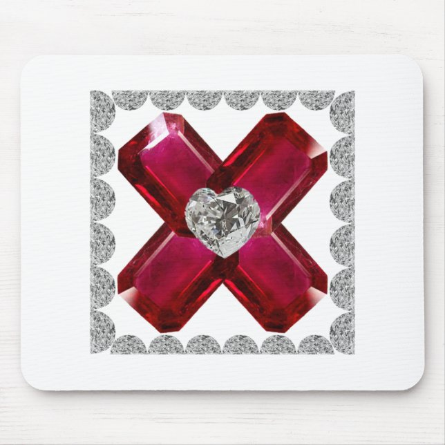 Ruby Diamond Art, Red Mouse Pad (Front)