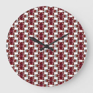 Ruby & Diamond Gemstone Art Red Large Clock