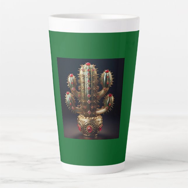 Ruby Encrusted Saguaro  Latte Mug (Front)