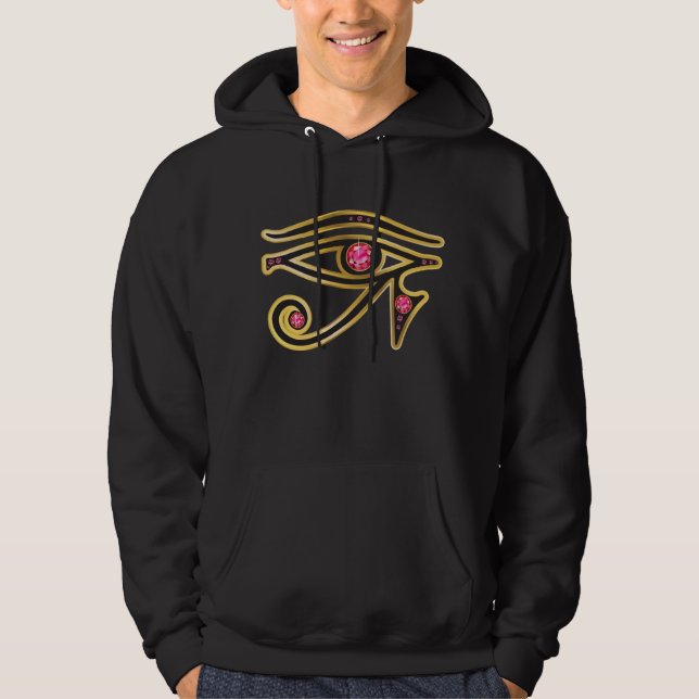 Ruby Eye of Ra in Gold Mens Hooded Sweatshirt (Front)