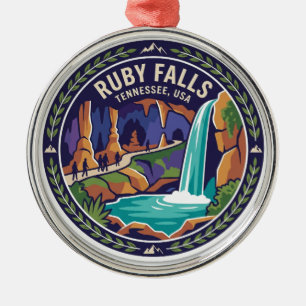 Ruby Falls Tennessee Metal Ornament