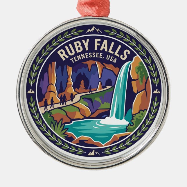 Ruby Falls Tennessee Metal Ornament (Front)