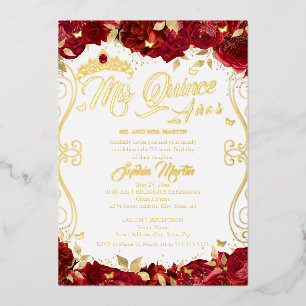 Ruby Floral Garden Scroll Mis Quince Quinceanera 