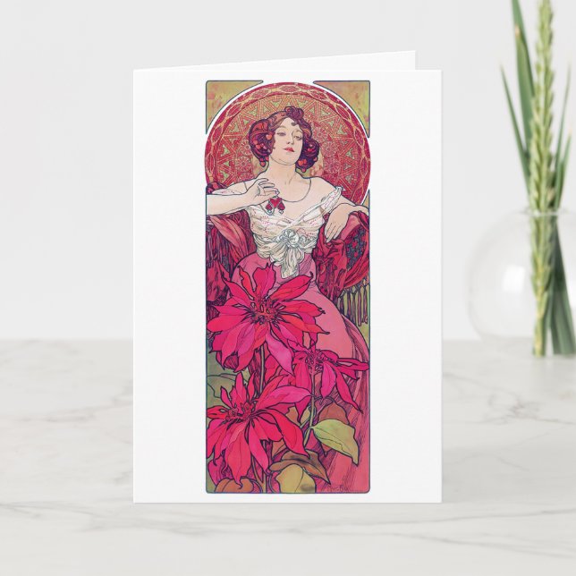 Ruby (Four Jewels), Alphonse Mucha Card (Front)