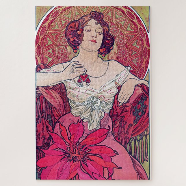 Ruby (Four Jewels), Alphonse Mucha Jigsaw Puzzle (Vertical)