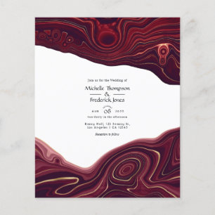 Ruby Garnet and Gold Strata Agate Wedding Flyer