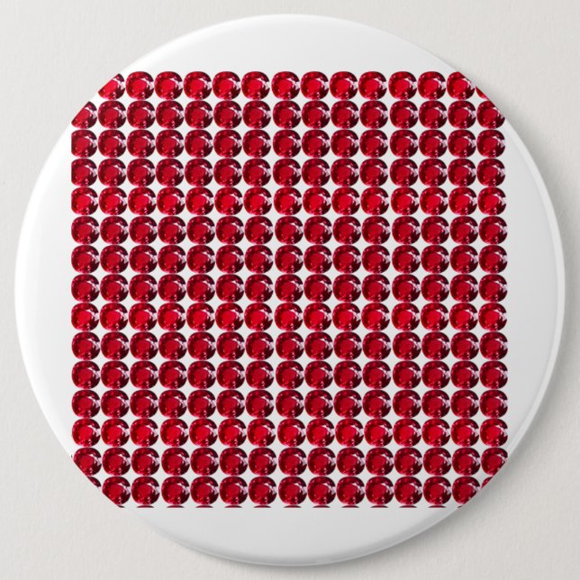 Ruby Gemstone Art, Red 6 Cm Round Badge (Front)