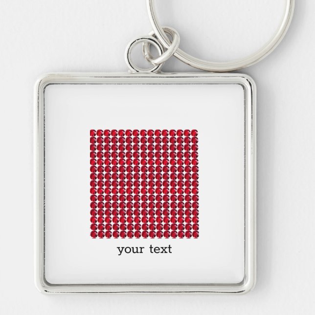 Ruby Gemstone Art, Red Key Ring (Front)
