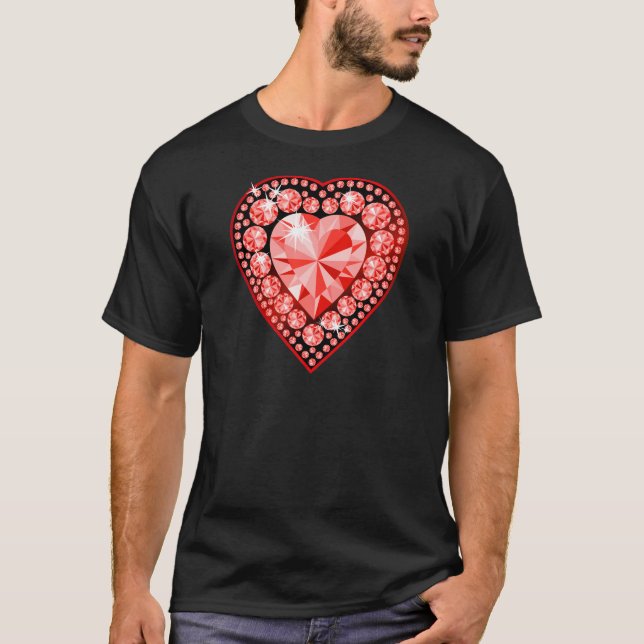 Ruby Gemstone Heart T-Shirt (Front)