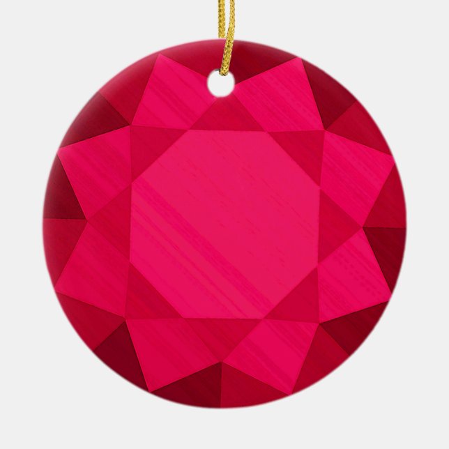 Ruby Gemstone / Jewel Graphic Image  Ceramic Ornament (Front)