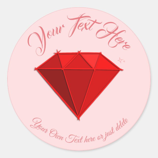 Ruby Gemstone. Jewellery. 40 Wedding Anniversary Classic Round Sticker (Front)