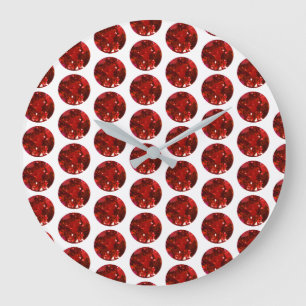 Ruby Gemstone July Birthstone Red Large Clock