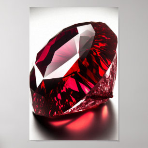 Ruby gemstone macro closeup photo poster