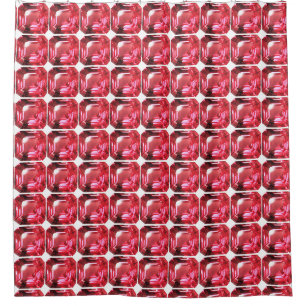 Ruby Gemstone Pink Shower Curtain