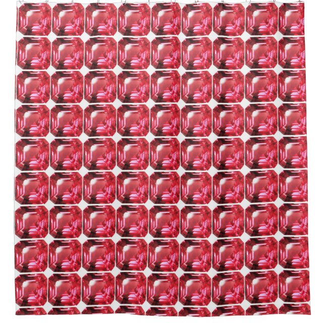 Ruby Gemstone Pink Shower Curtain (Front)