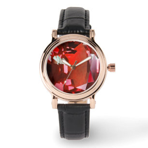 Ruby Gemstone Red Watch