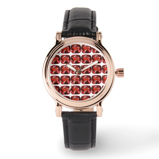 Ruby Gemstone Red Watch (Front)
