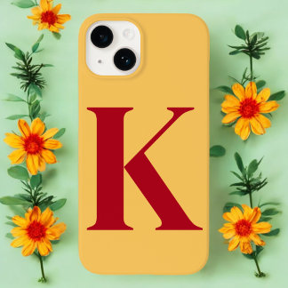 Ruby Gold Initial Personalised Monogram Design Case-Mate iPhone 14 Case