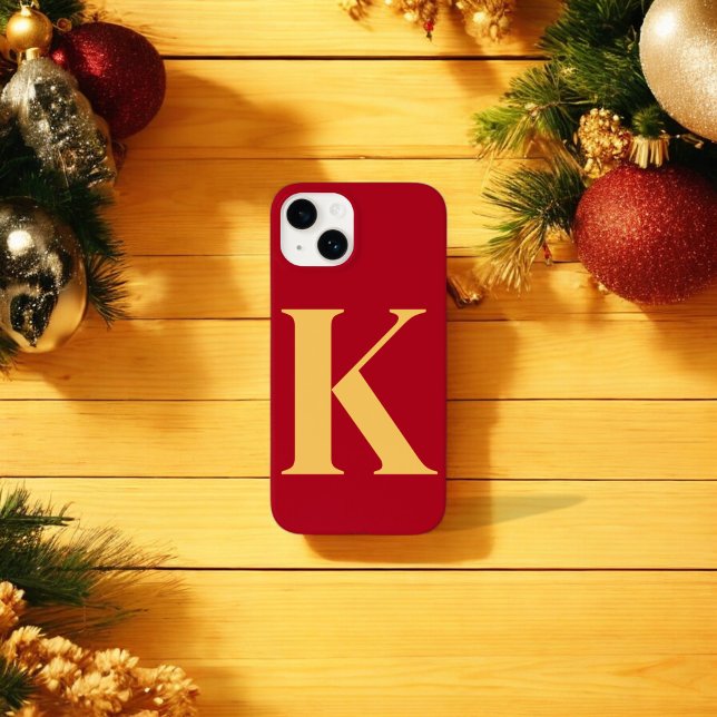 Ruby Gold Initial Personalised Monogram Design  Case-Mate iPhone Case (Creator Uploaded)