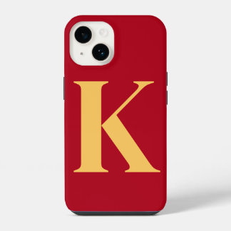 Ruby Gold Initial Personalised Monogram Design iPhone 14 Case