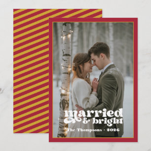 Ruby & Gold Newlyweds Christmas Holiday Card