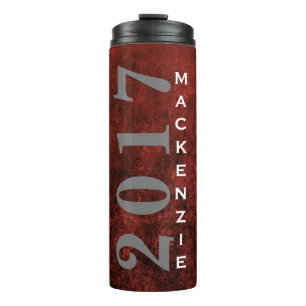 Ruby Grad Red Garnet Crimson Scarlet Party Theme Thermal Tumbler