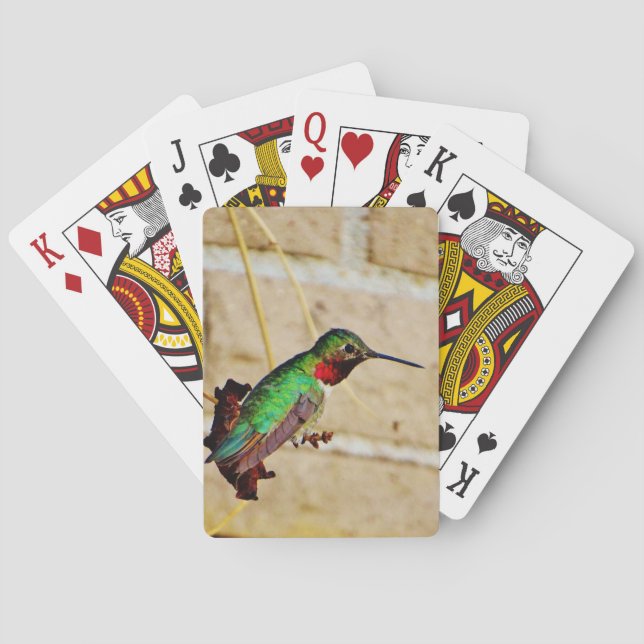 Ruby Green hummingbird Playing Cards (Back)