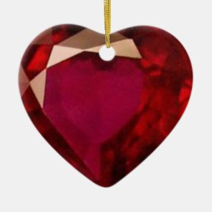 Ruby Heart Ceramic Tree Decoration