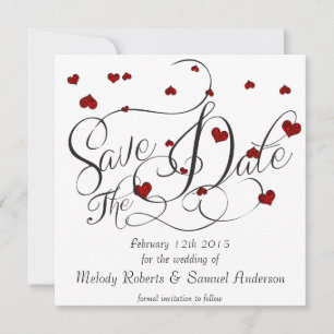 Ruby Heart Confetti Save the Date
