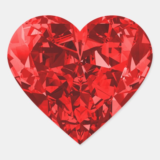Ruby Heart Heart Sticker (Front)
