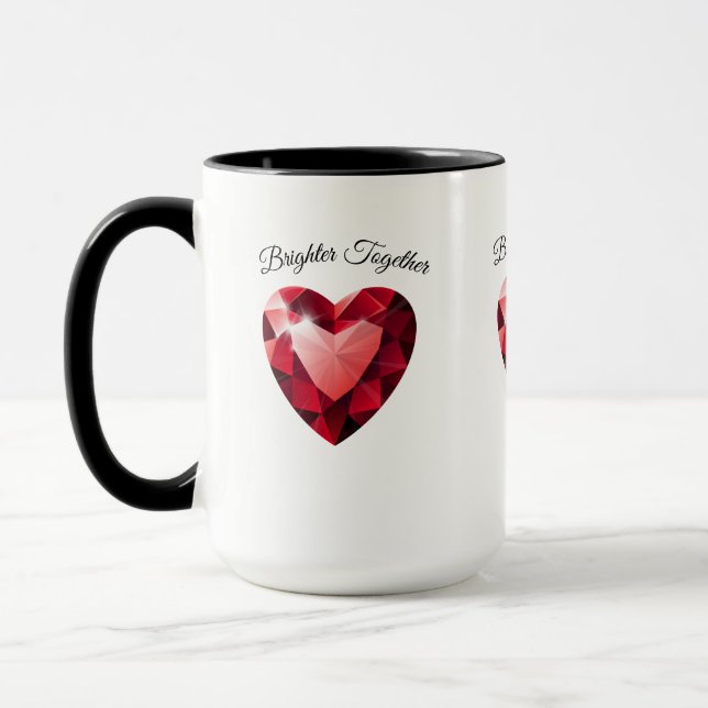 Ruby Heart Love Mug – Elegant Valentine Gift (Left)