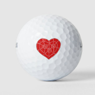 Ruby Hearted Golf Balls