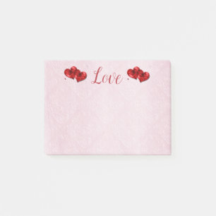 Ruby Hearts Love Post-It Notes