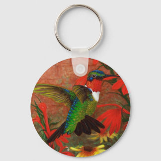Ruby Hummingbird Key Ring
