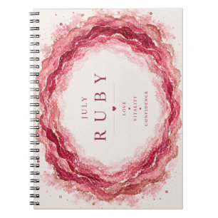 Ruby July Birthstone Notebook