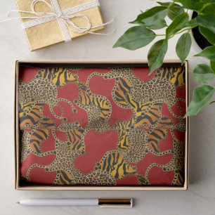 Ruby Leopard Gold Baroque Luxury Tissue Paper