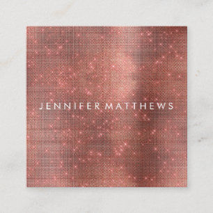 Ruby Metallic Sparkle Beauty Stylist Square Business Card