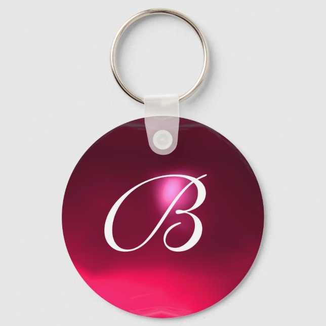 RUBY MONOGRAM ,red pink Key Ring (Front)