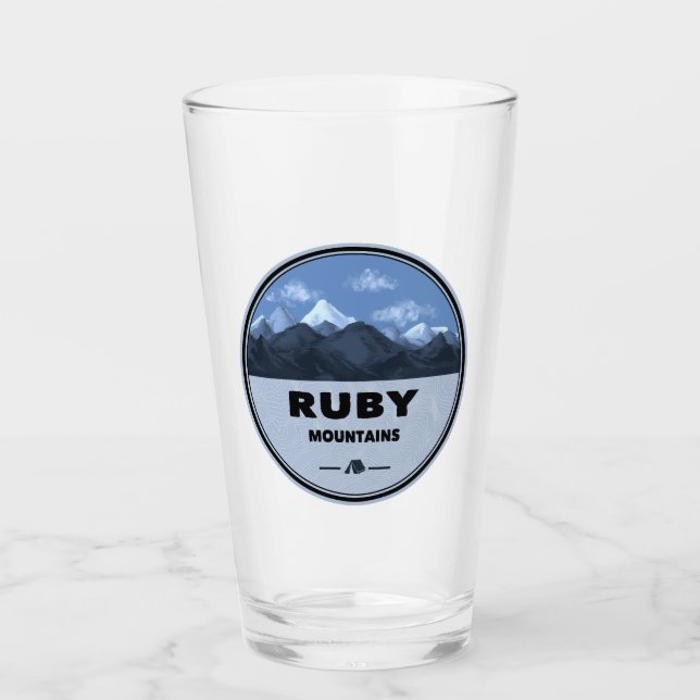 Ruby Mountains Nevada Camping Glass (Front)