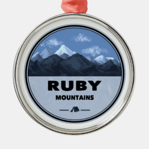 Ruby Mountains Nevada Camping Metal Ornament