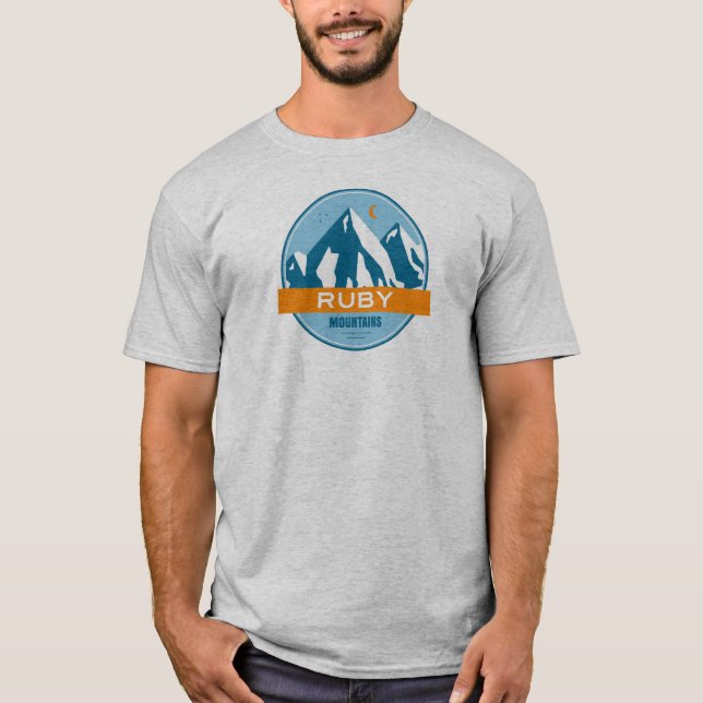 Ruby Mountains Nevada Stars Moon T-Shirt (Front)