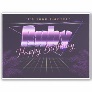 Ruby Name First name lila retro Sticker Birthday
