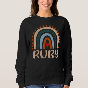 Ruby Name Personalised Funny Women Rainbow Ruby Sweatshirt