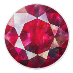 Ruby Natural Gemstone Pattern Ceramic Knob