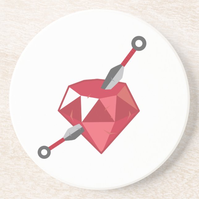 Ruby Ninja Gemstone Geek Coaster (Front)