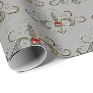 Ruby on Silver Wrapping Paper
