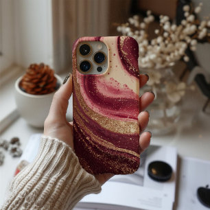 Ruby Opulence – Luxury Burgundy & Bold Glam Design iPhone 16 Case