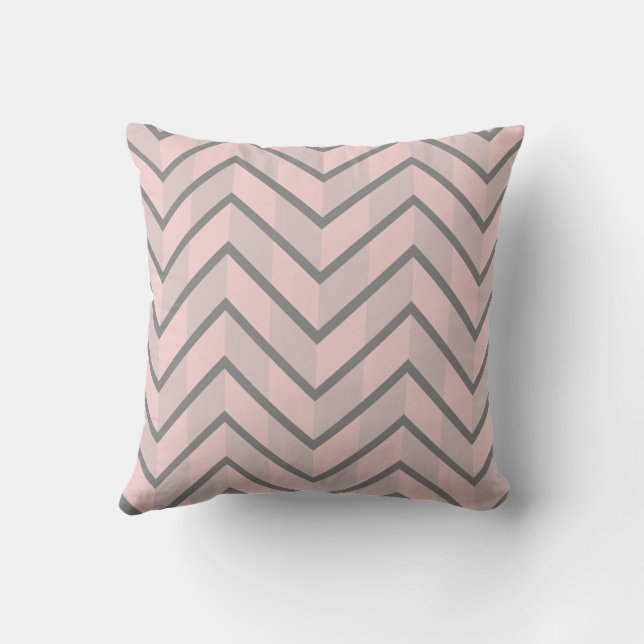 Ruby Pink Chocolate Chic Chevron Cushion (Back)