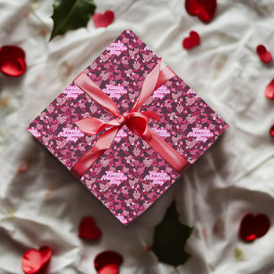 Ruby & Pink Hearts Wrapping Paper